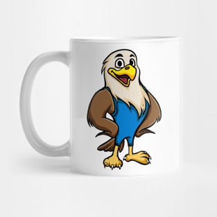 Cute Anthropomorphic Human-like Cartoon Character Bald Eagle in Clothes Mug